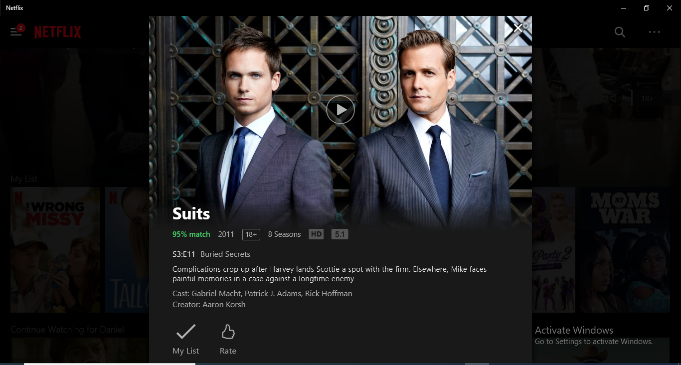 Download movies on Netflix to Windows 10 PC