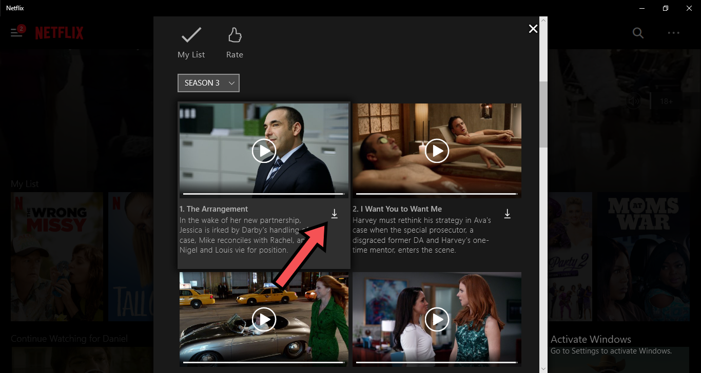 Download movies on Netflix to Windows 10 PC