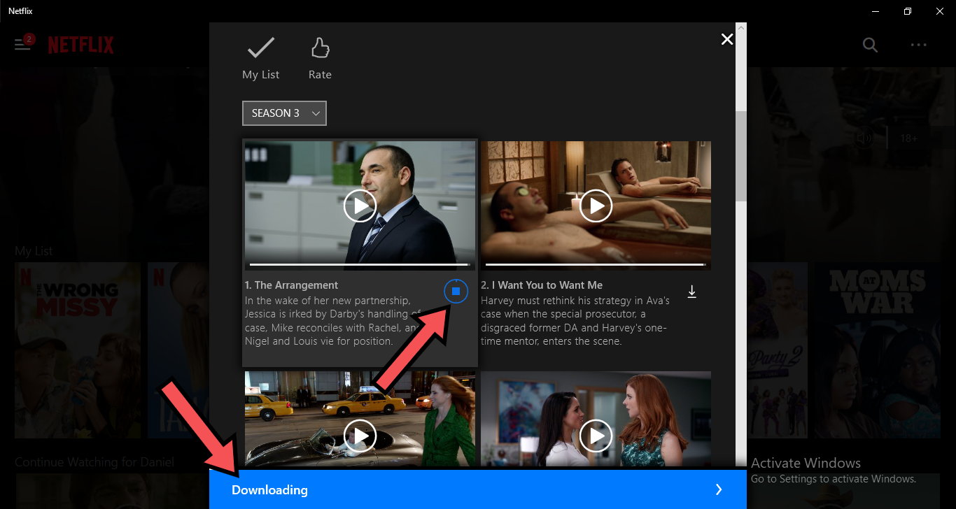 Download movies on Netflix to Windows 10 PC