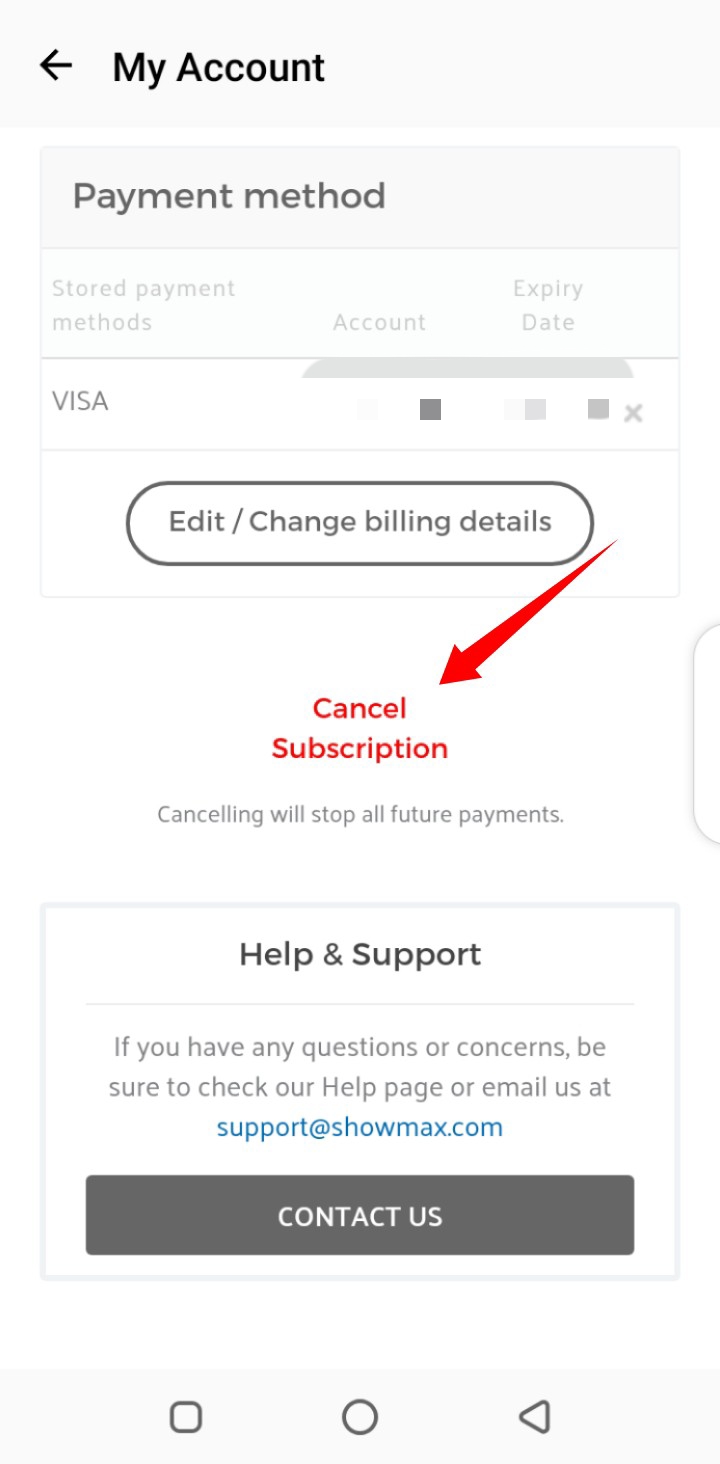 cancel your showmax subscription