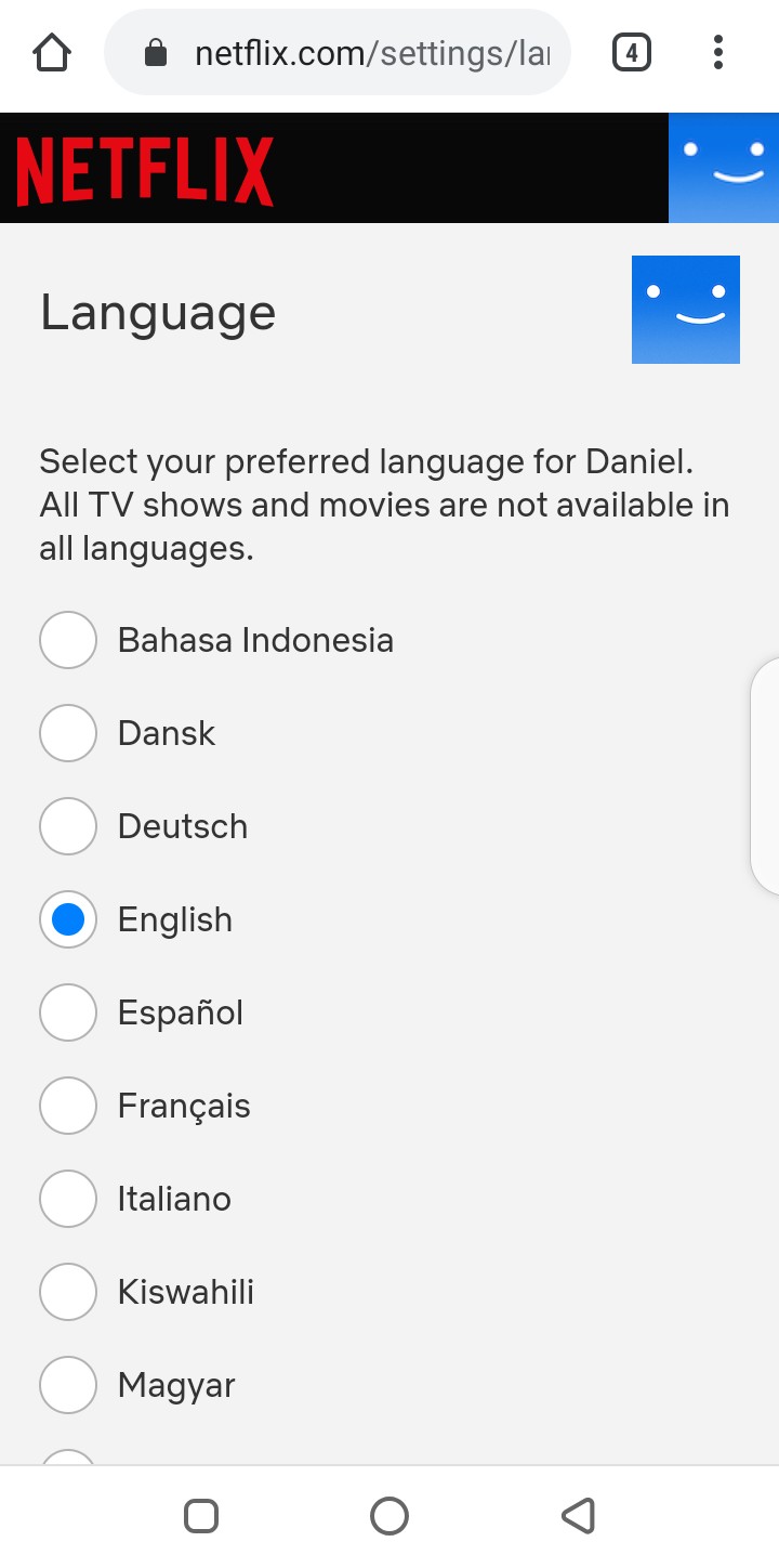 change language on netflix