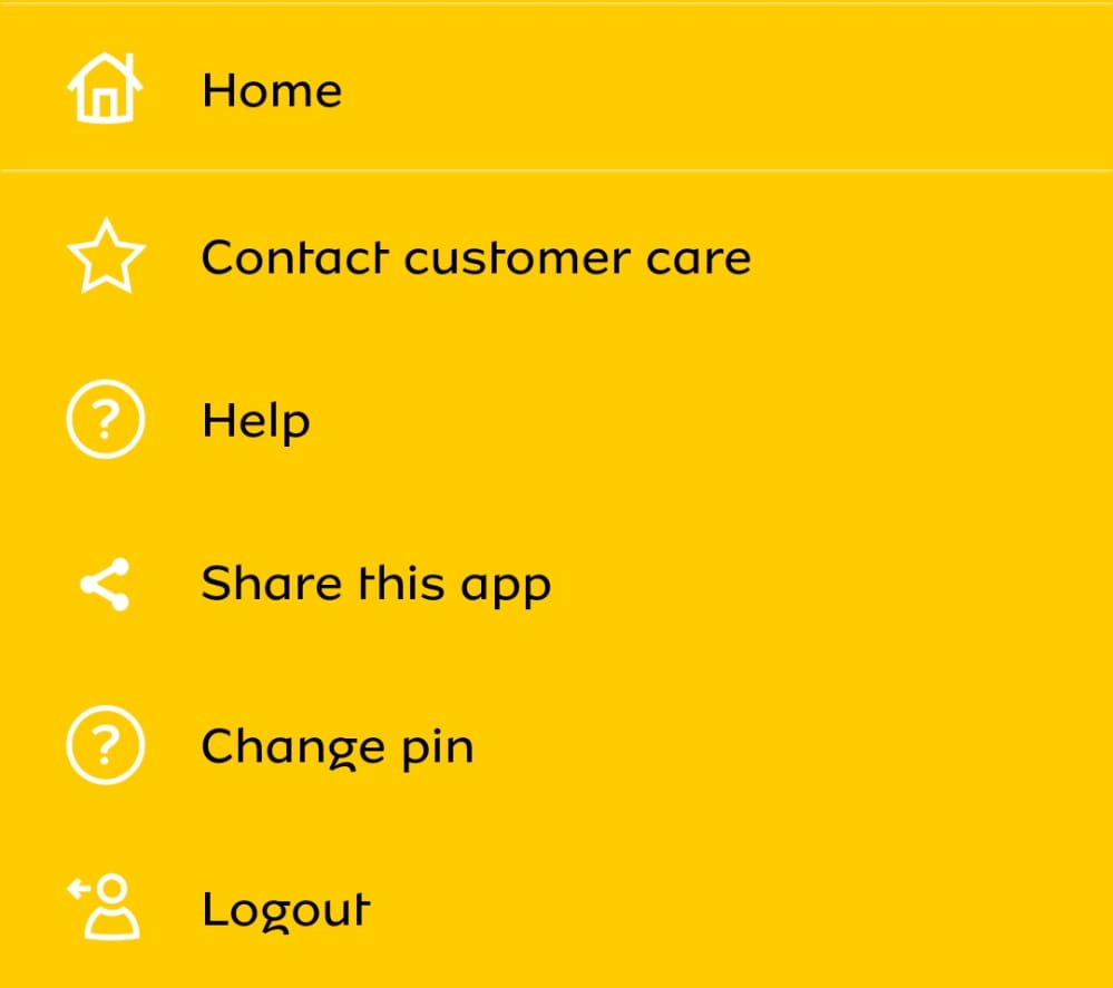 MTN Momo Pay App other menu