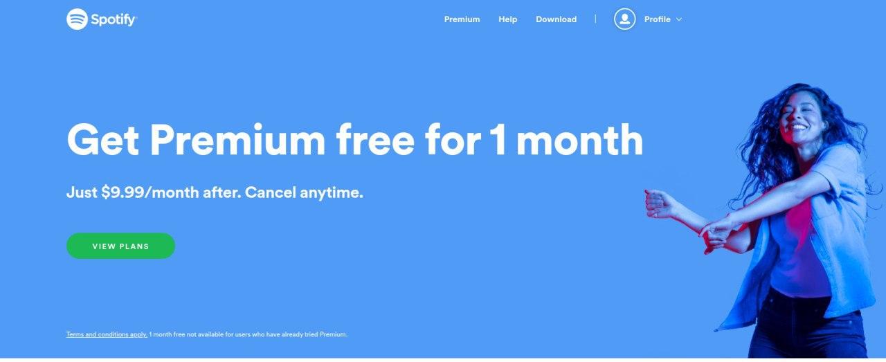 spotify 1 month trial