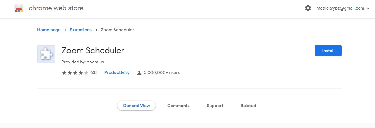 Add Zoom Scheduler Chrome extension