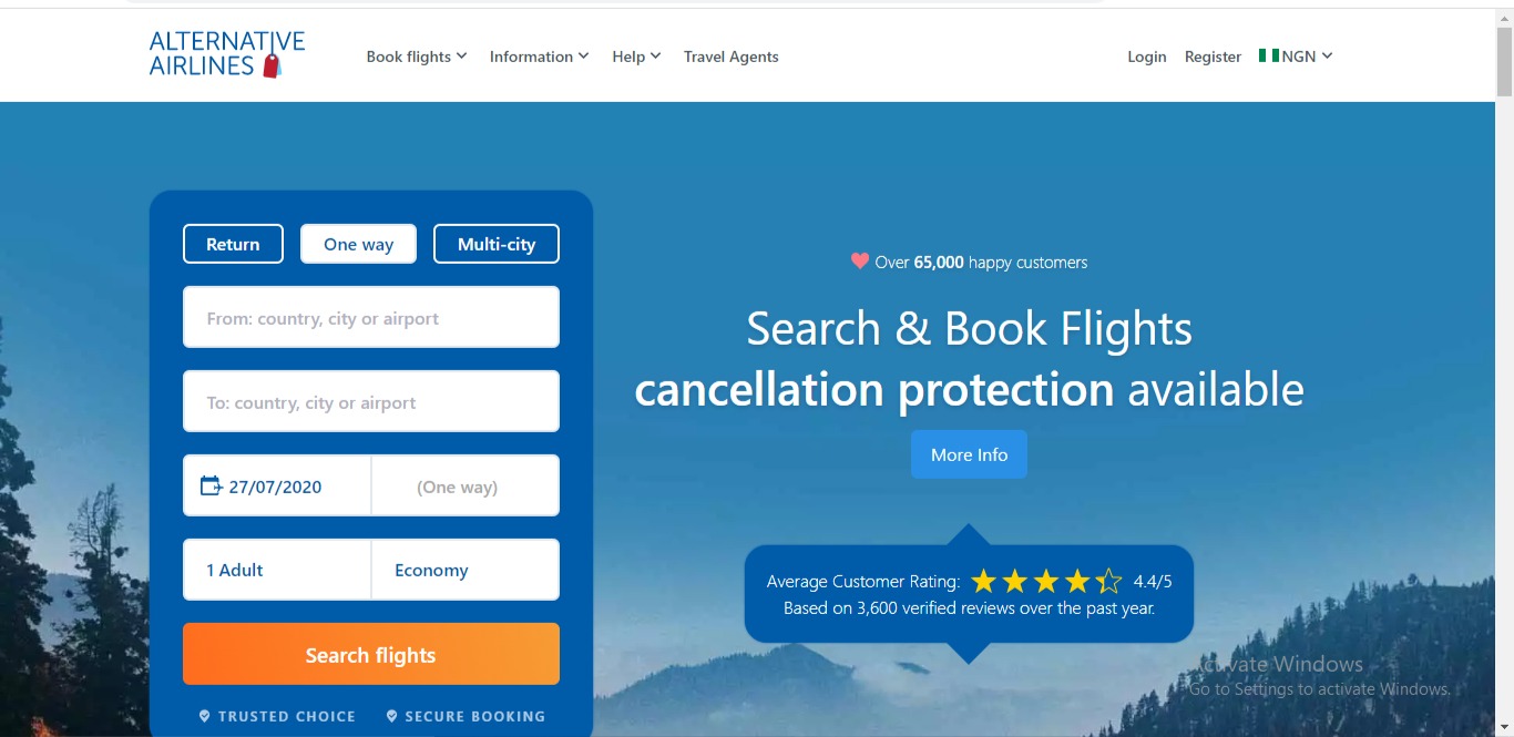 book flights online in Nigeria Alternative airlines
