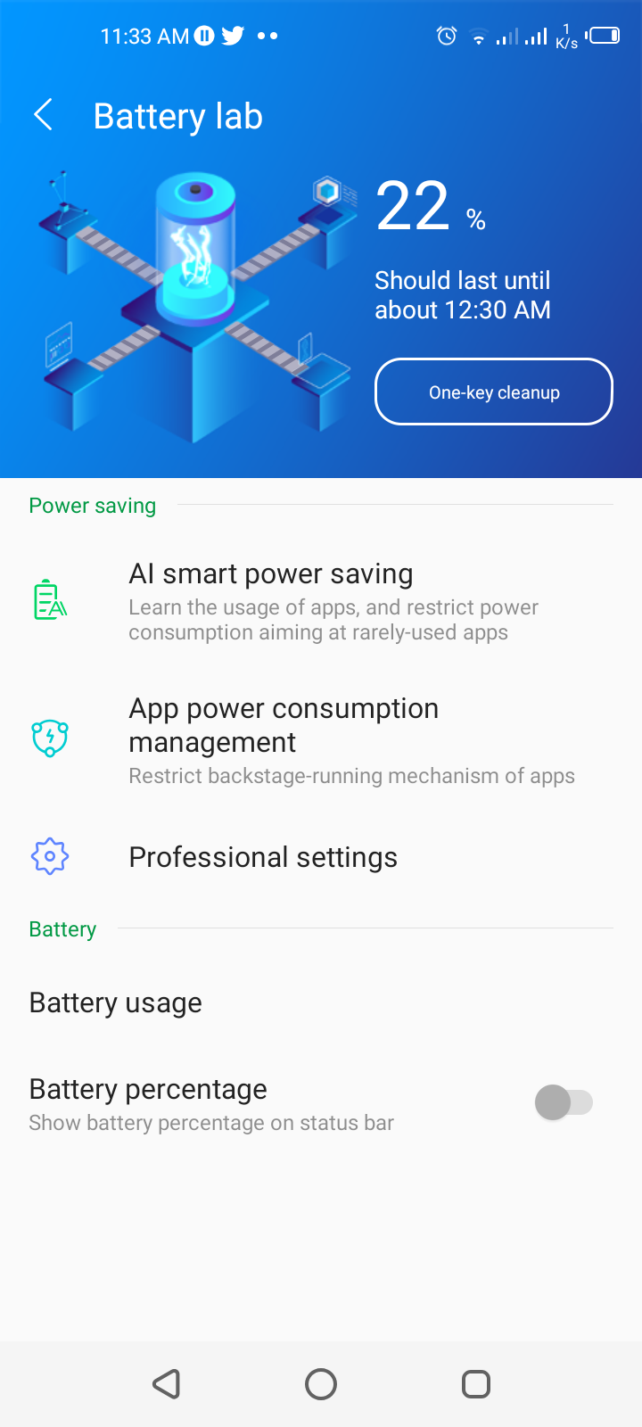 Infinix S5 Battery Stat