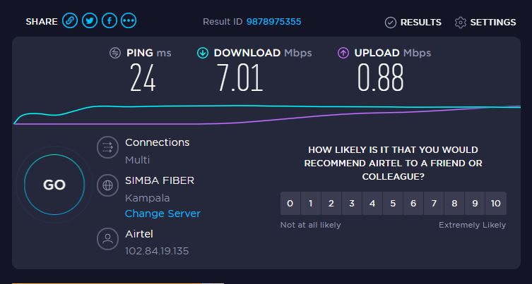 Airtel Broadband Speed Test