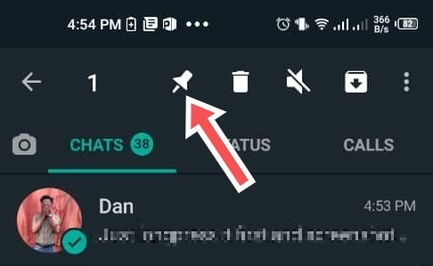 Pin a chat on whatsapp