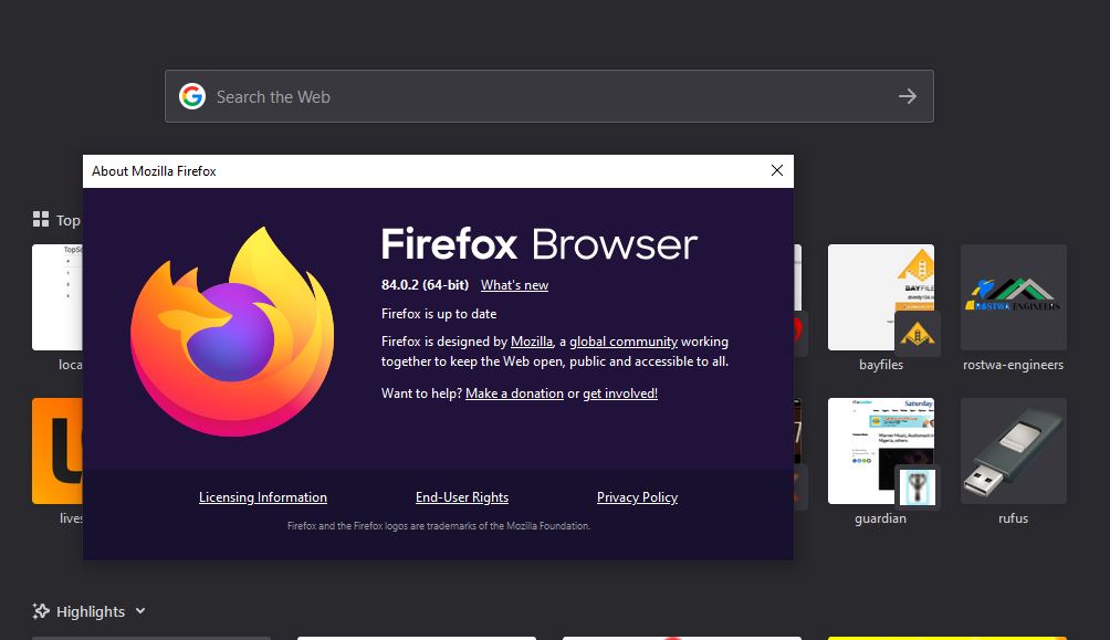 update your mozilla browser