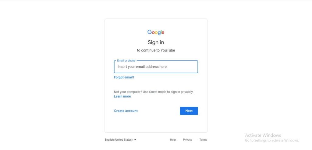 sign in to youtube 