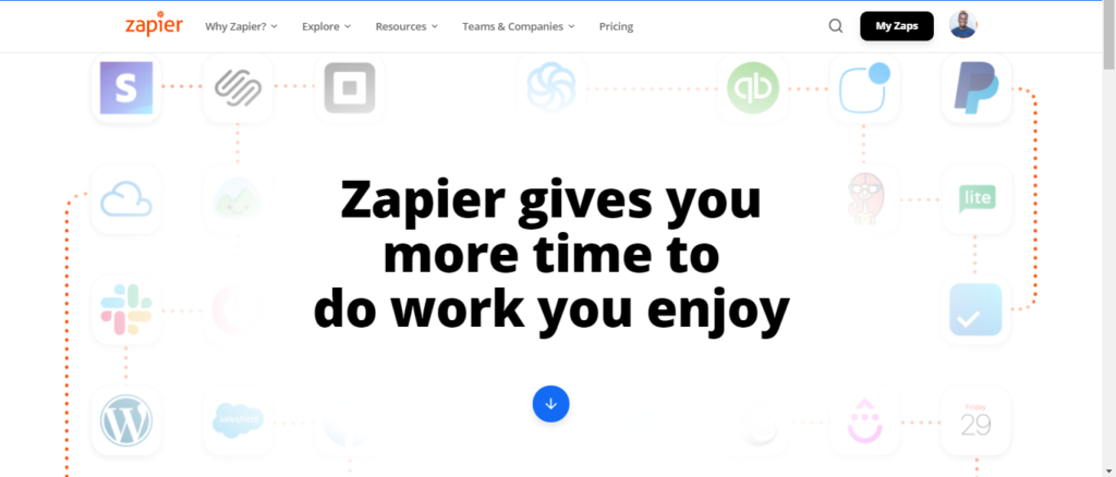 Zapier web page