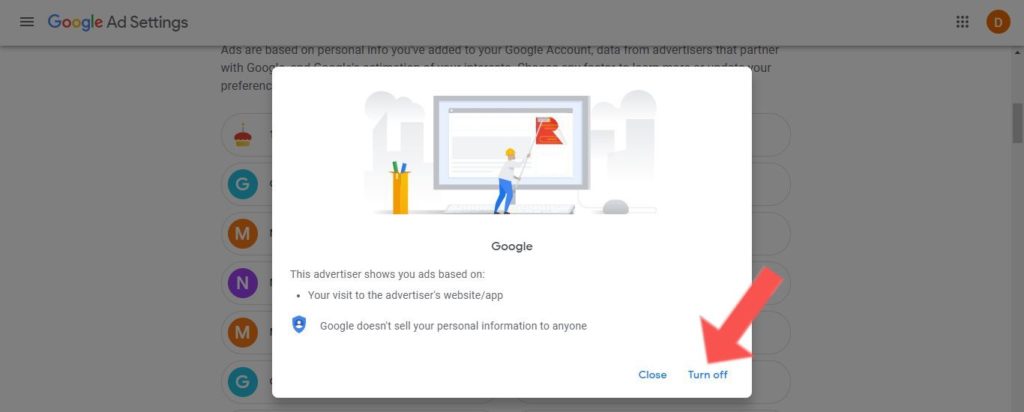 stop ad personalization google