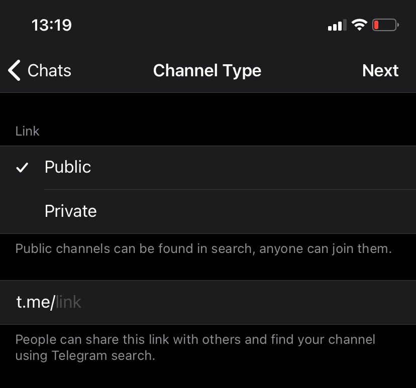 How to create a telegram channel