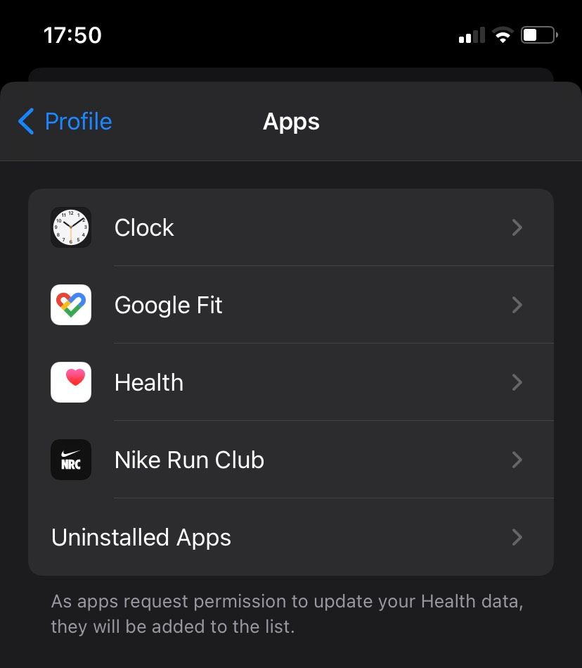 iPhone health app