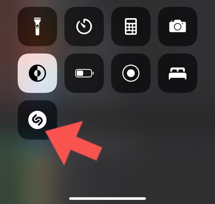 use Shazam iPhone control center