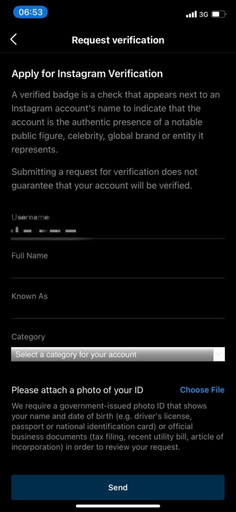 request verification instagram