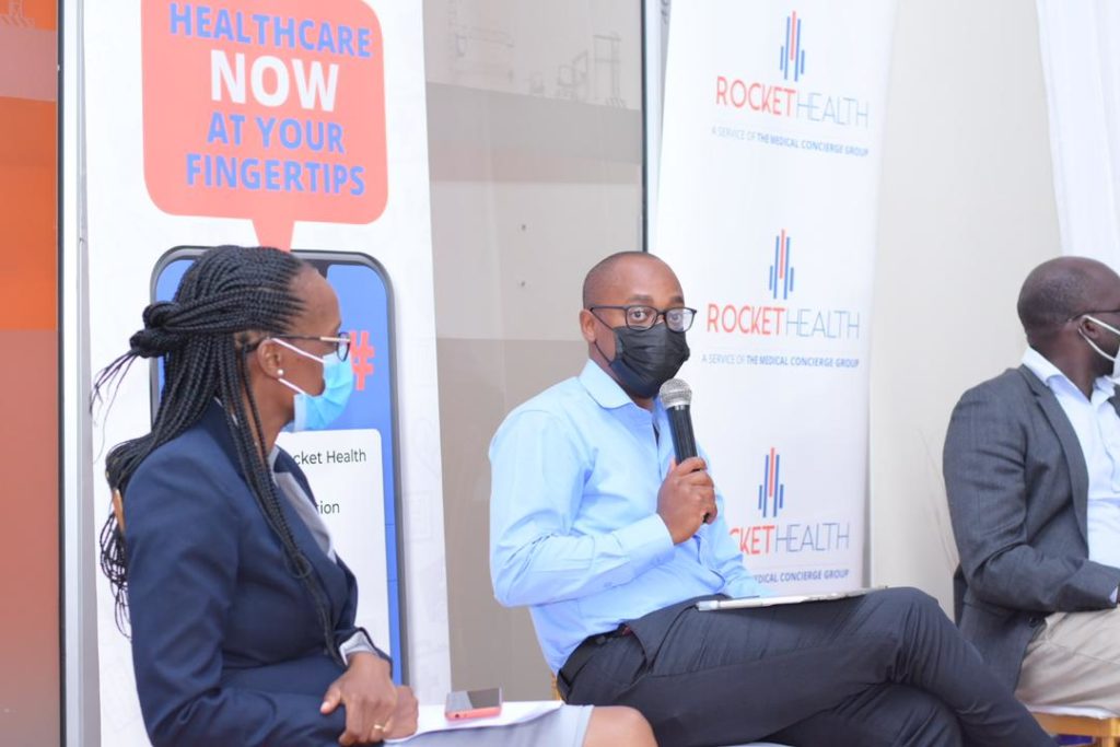 Rocket Health MD Davis Musunguzi During the launch of the USSD code