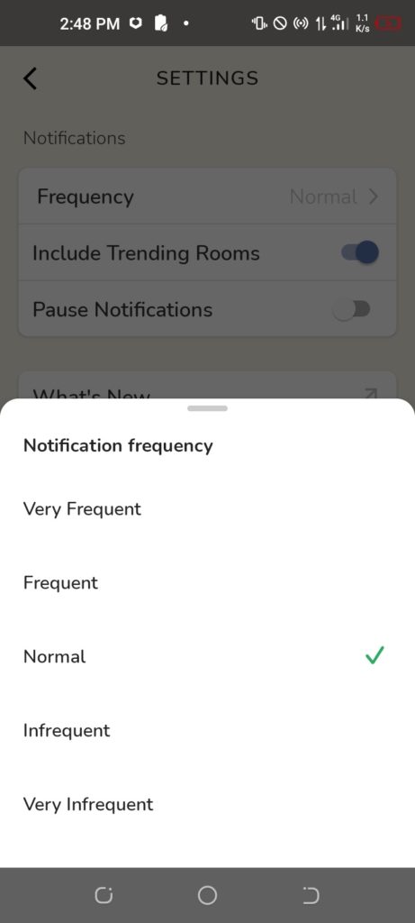 Clubhouse Android App notifications 