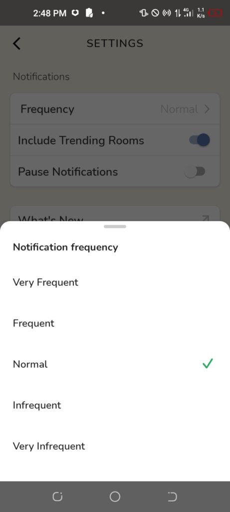 Clubhouse Android App notifications