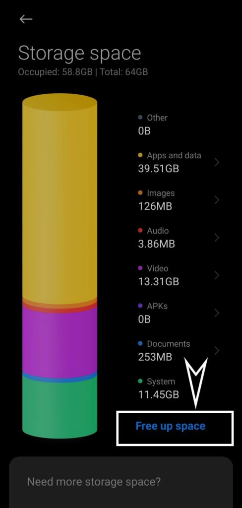 Free up storage space