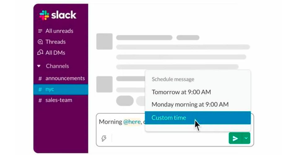 schedule messages slack