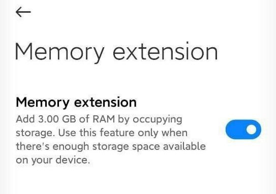 MIUI 13 Memory Extension