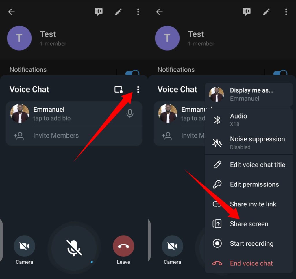 how to video call in telegram