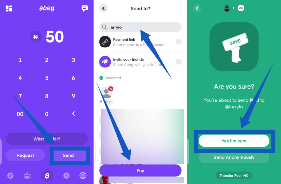 How to Send and Request Money on Abeg App Dignited