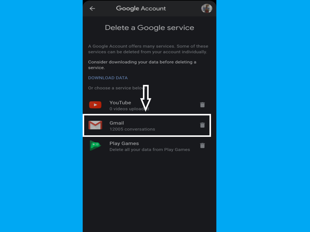 Delete Google Gmail Account