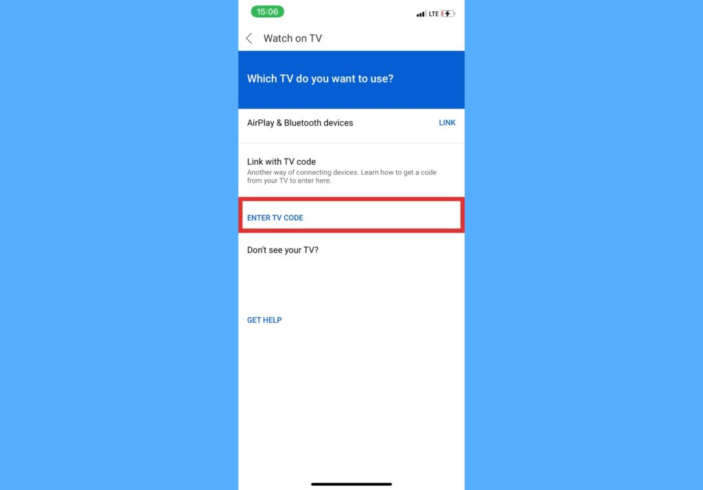 How to Connect on your TV using a Code