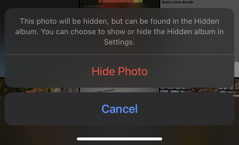 hide photo on iPhone