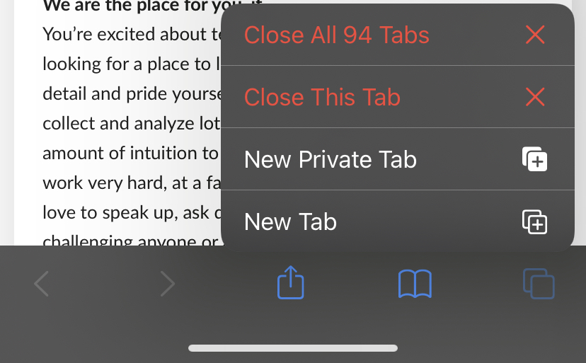 iPhone tips and tricks close all safari tabs