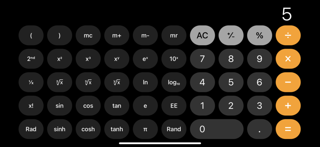 iPhone scientific calculator