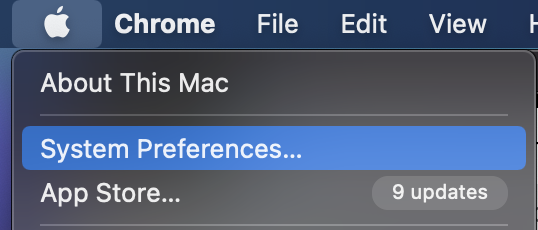 System preferences MacBook