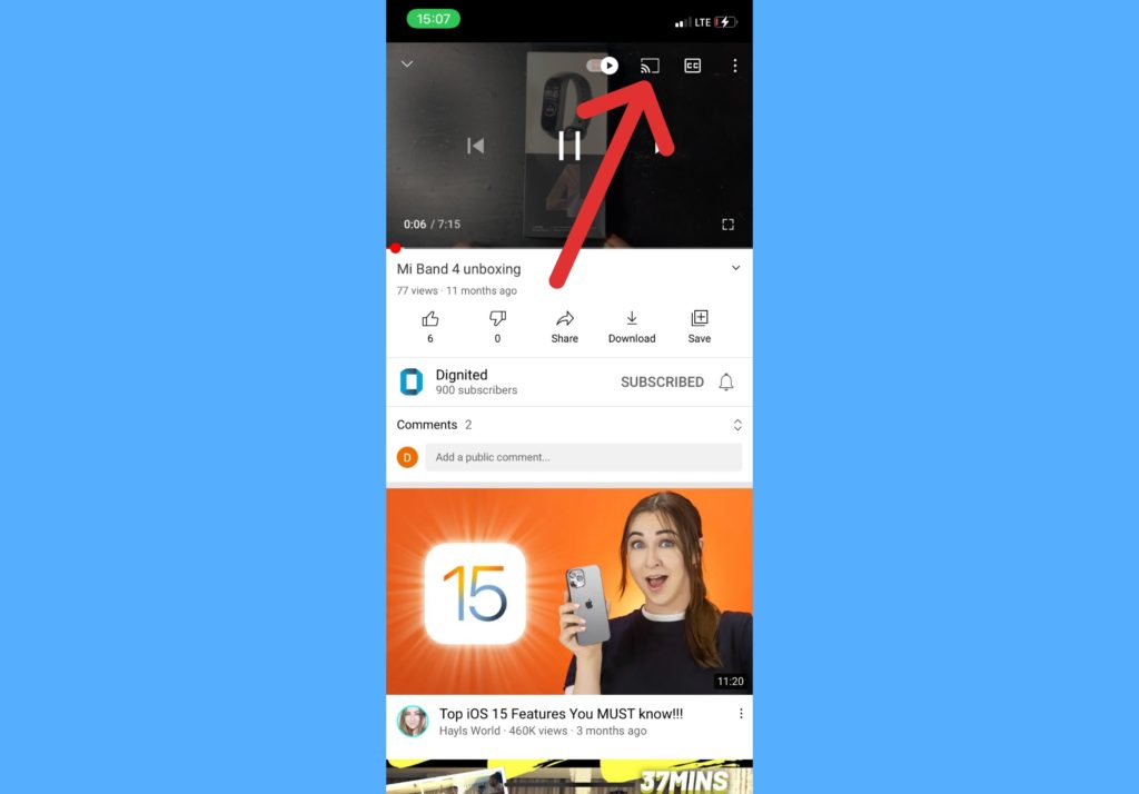 cast youtube video from mobile to TV