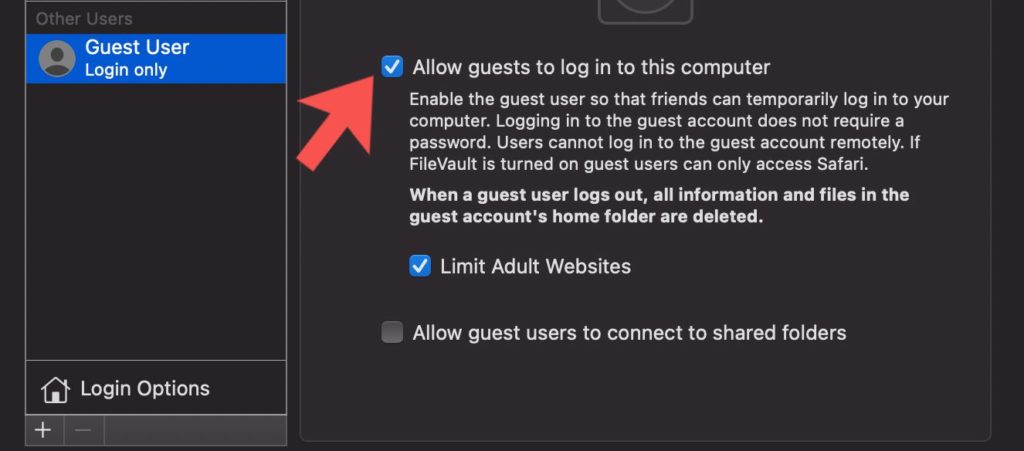 set up guest user account macbook