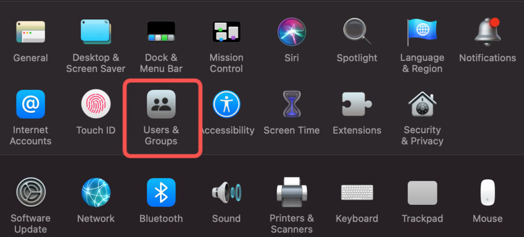 users and groups mac