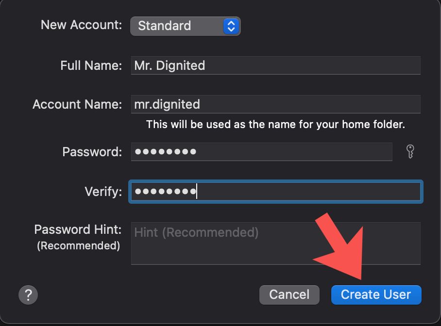 create multiple user accounts Mac