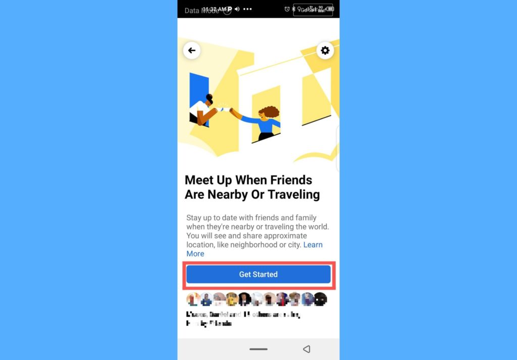 get started with nearby friends