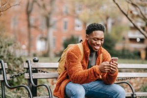 Black-man-using-phone