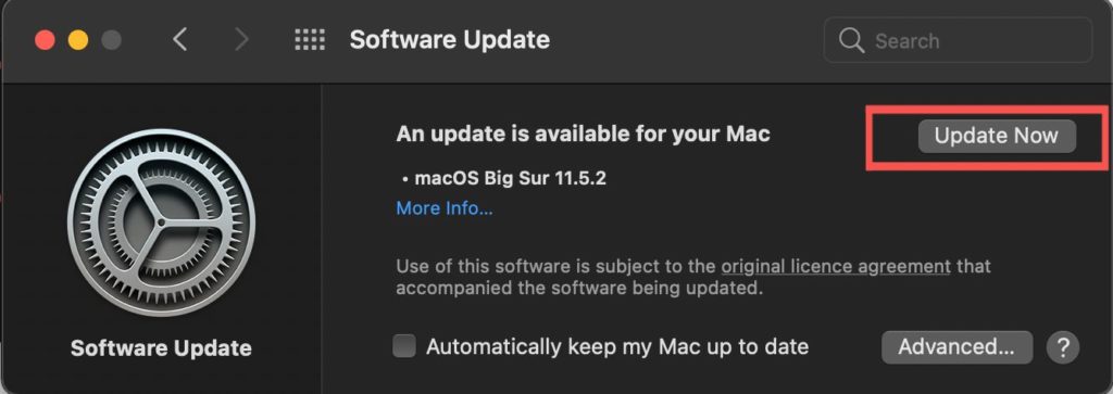 update or upgrade macOS MacBook