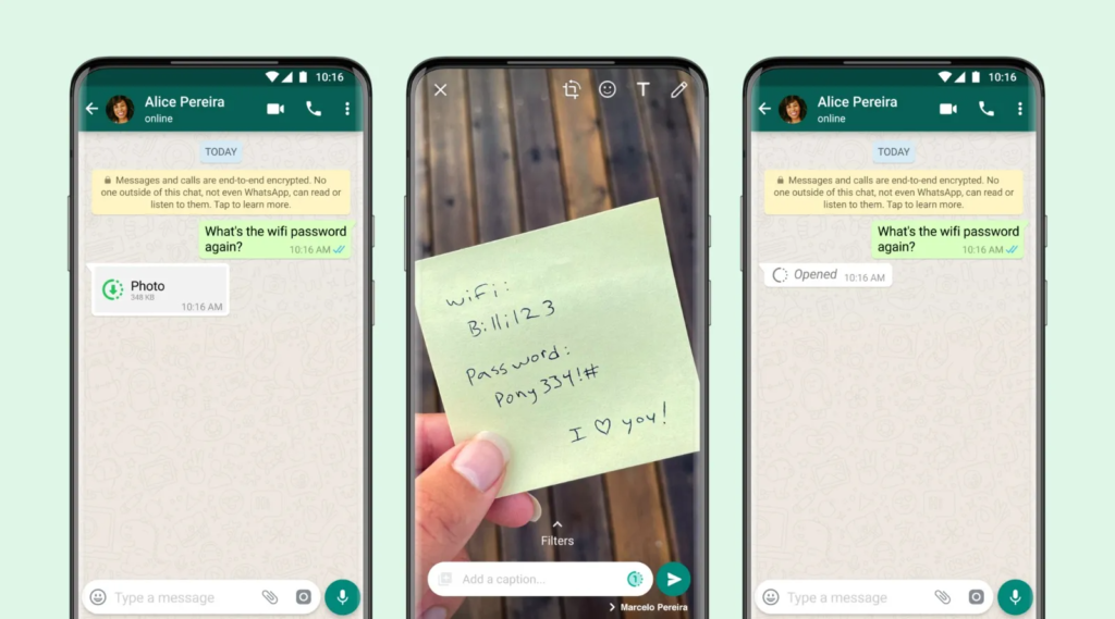 send disappearing photos and videos whatsapp