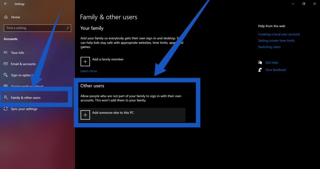 Create a Guest Account in Windows 10