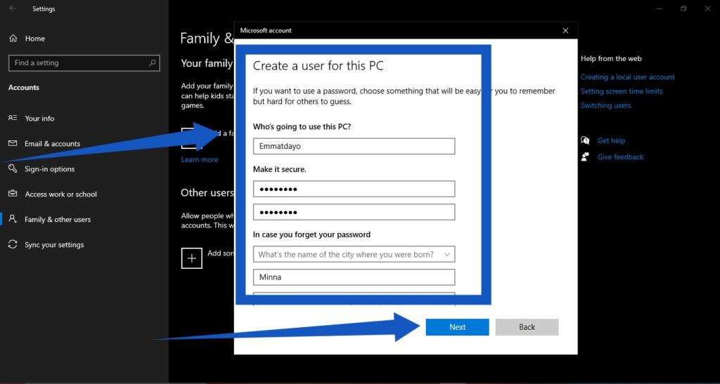 Create a Guest Account in Windows 10