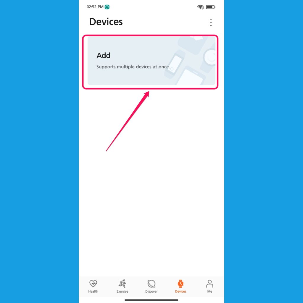 Huawei Health app add device