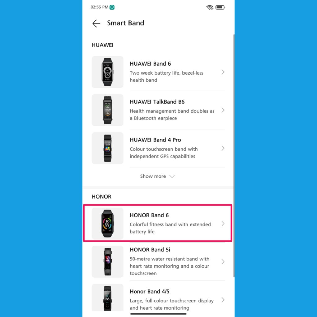 Huawei health app add Honor Band 6