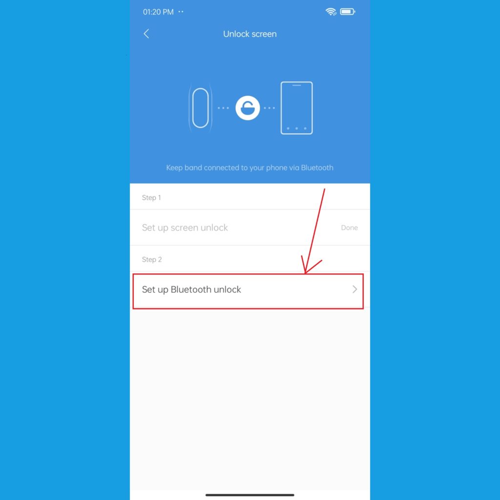 Set up bluetooth unlock