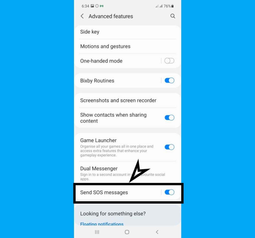 How to set SOS message on Samsung