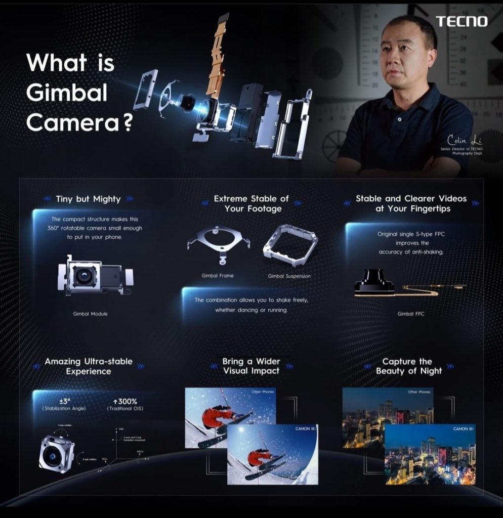 Tecno Camon 18 Premier gimbal camera