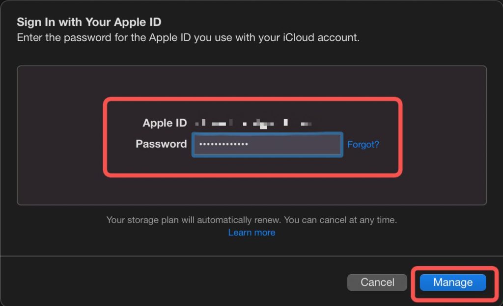 manage apple id mac